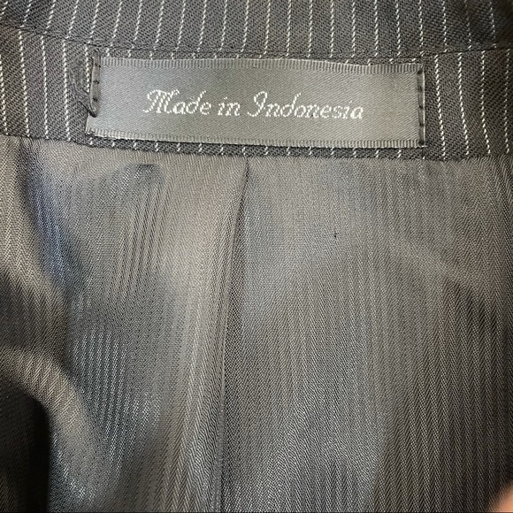 APT 9 Gray Stripe Three Button Wool Blazer - Picture 4 of 9